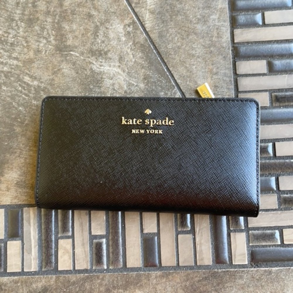 Kate Spade Staci Large Slim Bifold Wallet Black